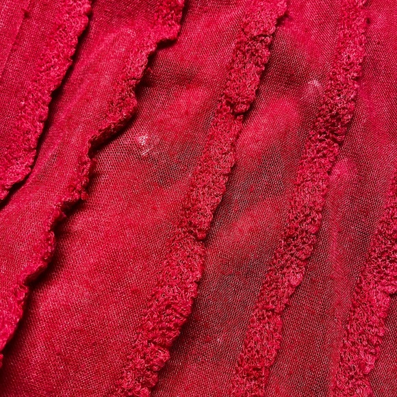 Bobeau Red Sweater/Pancho with interesting texture, M - Picture 12 of 12